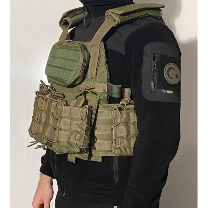 Özel Dikim Haki Hücum Yeleği HK33 Mpt76 Ak47 (Plakalıklı)