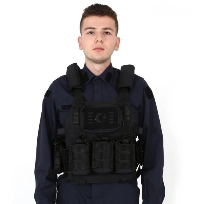 Özel Dikim Siyah Hücum Yeleği 5.56-7.62 12 kalibre 36 kalibre 20 kalibre Hücum Yeleği (Plakalıklı)