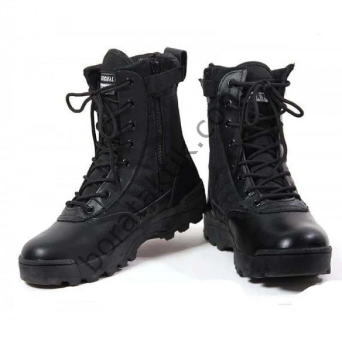 PARAŞÜT ASKERİ BOT FERMUARLI SİYAH