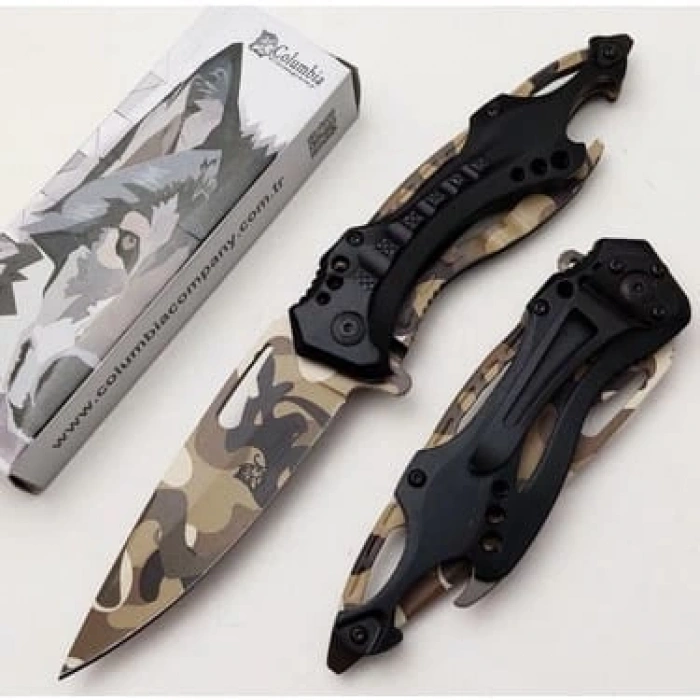 Paslanmaz Çelik Çakı Kamuflaj Desen Colo