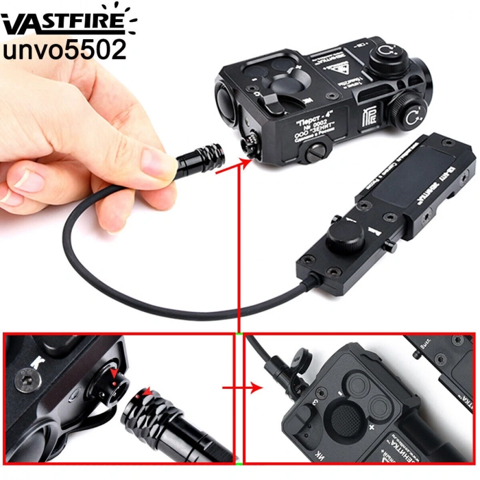 PERST-4 Metal Yeşil Lazer Kablolu Airsoft Combined Device (Green Laser & IR Function) - Black