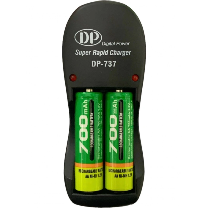 Battery Charger, Battery Charger 2-pack DP-737 Battery Charger (Aa/aaa/ni-Mh/ni-Cd) + 2 x 700 Mah Rechargeable Batteries Included