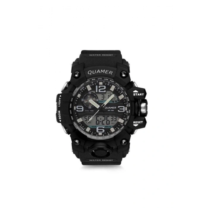 QUAMER Gshock Modeli Siyah Kol Saati Mens 50M Su Geçirmez SPOR MODEL