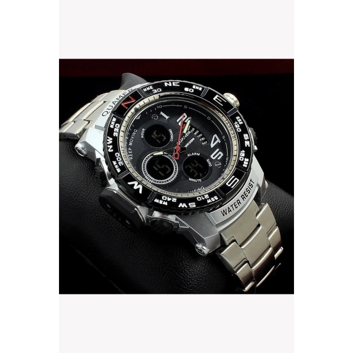 QUAMER SPOR MODEL Metal Kol Saati Mens 50M Su Geçirmez