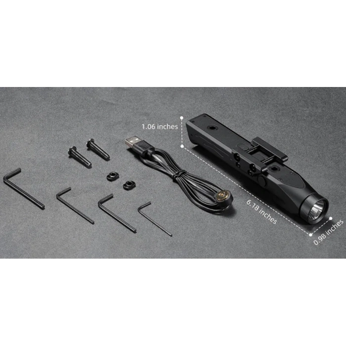 Richfire 1700 Lümen Tüfek Lazeri Yeşil + Fener Kombo Green Laser Light Laser Tactical Flashlight White Light Combo IP66 Waterproof Outdoor Light