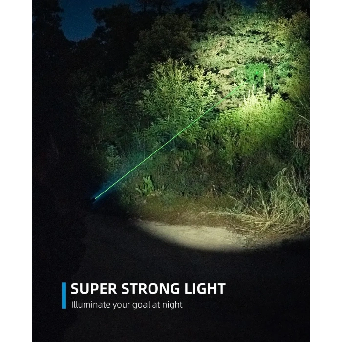 Richfire 1700 Lümen Tüfek Lazeri Yeşil + Fener Kombo Green Laser Light Laser Tactical Flashlight White Light Combo IP66 Waterproof Outdoor Light