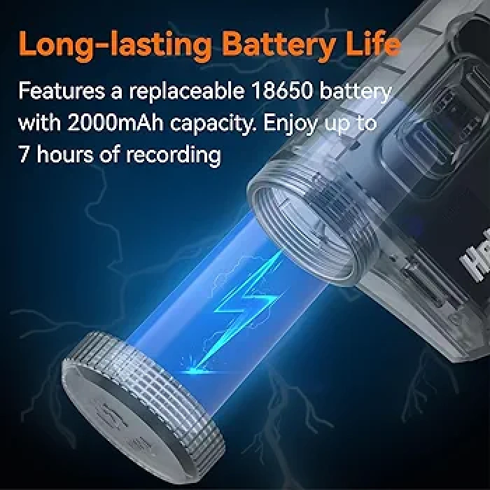 RunCam Kask Kamerası, 1080P Esnek Aksiyon Kamerası, 7 Saat Kayıt Süresi ve Uygulama Kontrolü ile Airsoft, Bisiklet, Tırmanış ve Dış Mekan Sporları için