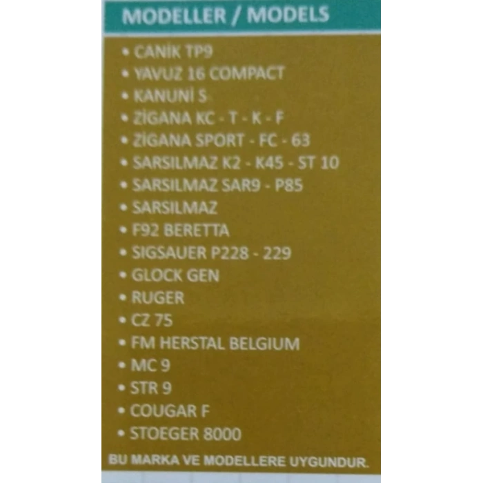 Tüm Tabancalara Uyan Universal KYDEX Sağ Metal Maşalı İÇ Kılıf
