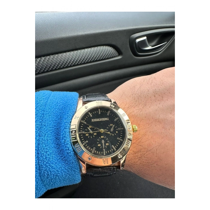 Şarj Edilebilir Çakmaklı Metal Kasa Deri Kordon Erkek Kol Saati