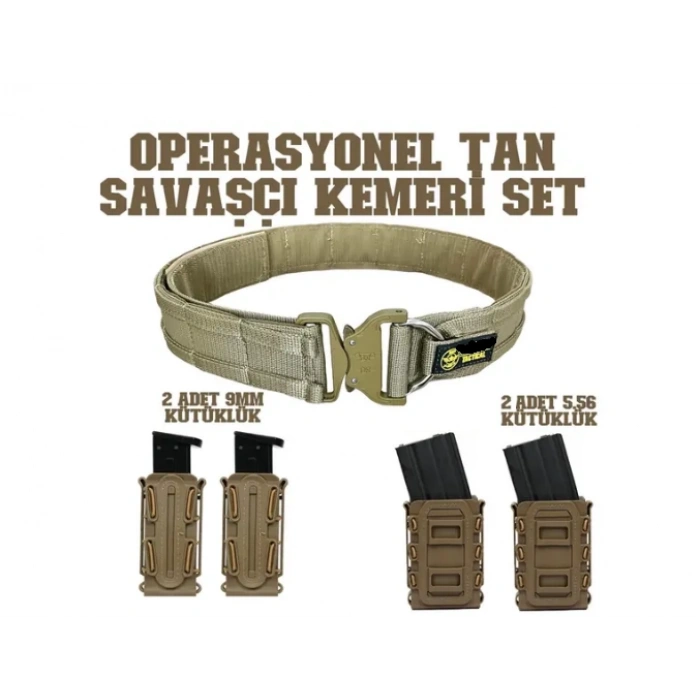 Savaşçı Kemeri Set TAN Borataktik 4 cepli model