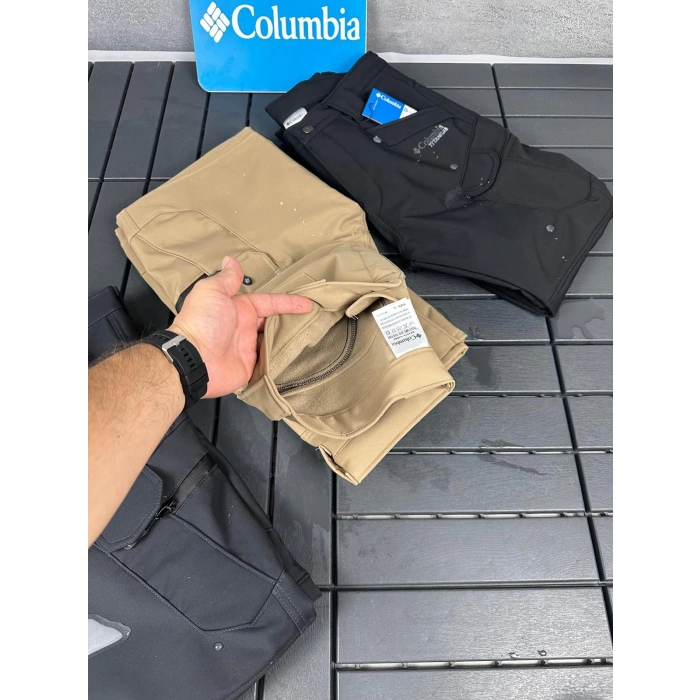 Softshell İçi Polarlı Kışlık Pantolon,Çift Renk,Gri-Siyah, Su ve Rüzgar Geçirmez Polarlı,Motorcu Pantolonu,Balıkçı pantolonu