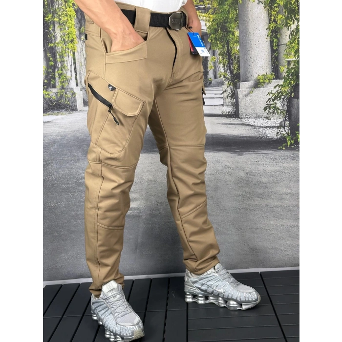 Softshell İçi Polarlı Kışlık Pantolon,Çift Renk,Gri-Siyah, Su ve Rüzgar Geçirmez Polarlı,Motorcu Pantolonu,Balıkçı pantolonu