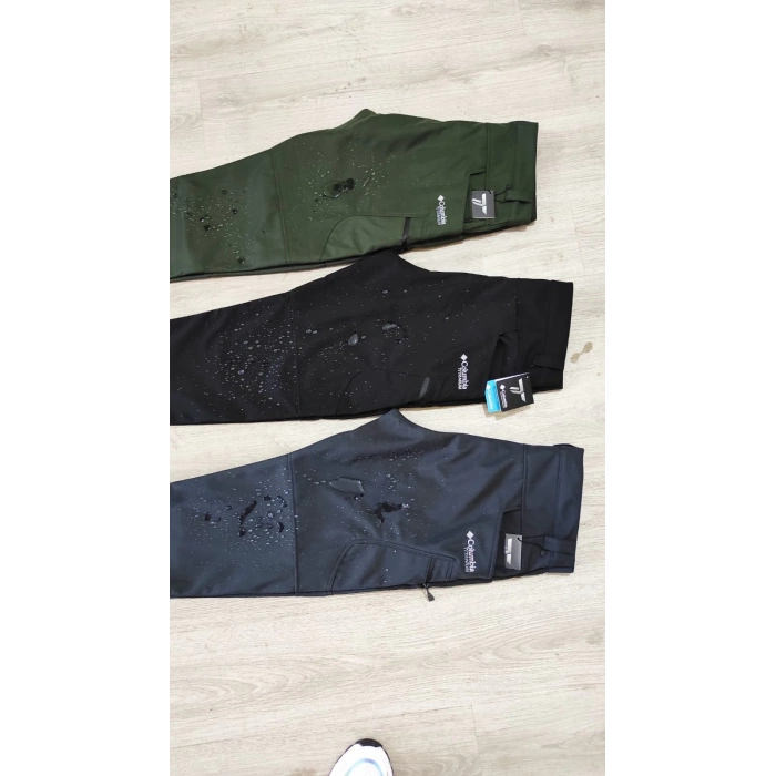 Softshell İçi Polarlı Kışlık Pantolon,Çift Renk,Gri-Siyah, Su ve Rüzgar Geçirmez Polarlı,Motorcu Pantolonu,Balıkçı pantolonu