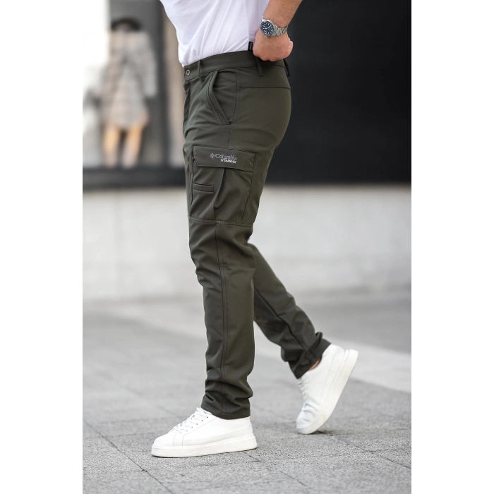 Softshell Kışlık Pantolon,Siyah, Su ve Rüzgar Geçirmez Polarlı,Motorcu Pantolonu,Balıkçı pantolonu