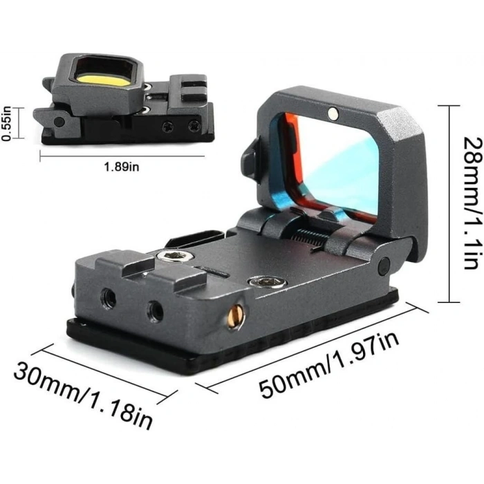 SOTAC Flipdot Reflex Tabanca için Optic 1x22mm 3 MOA Red Dot Sight Siyah Nişangah - VISM-BK