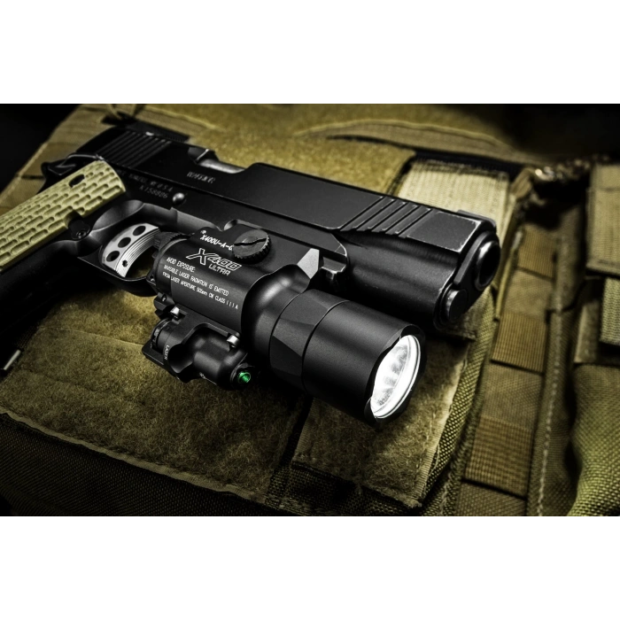 Surefire X400 ULTRA METAL YEŞİL LAZERLİ 150 LUMEN TAKTİK TABANCA TÜFEK FENERİ REPLİKA