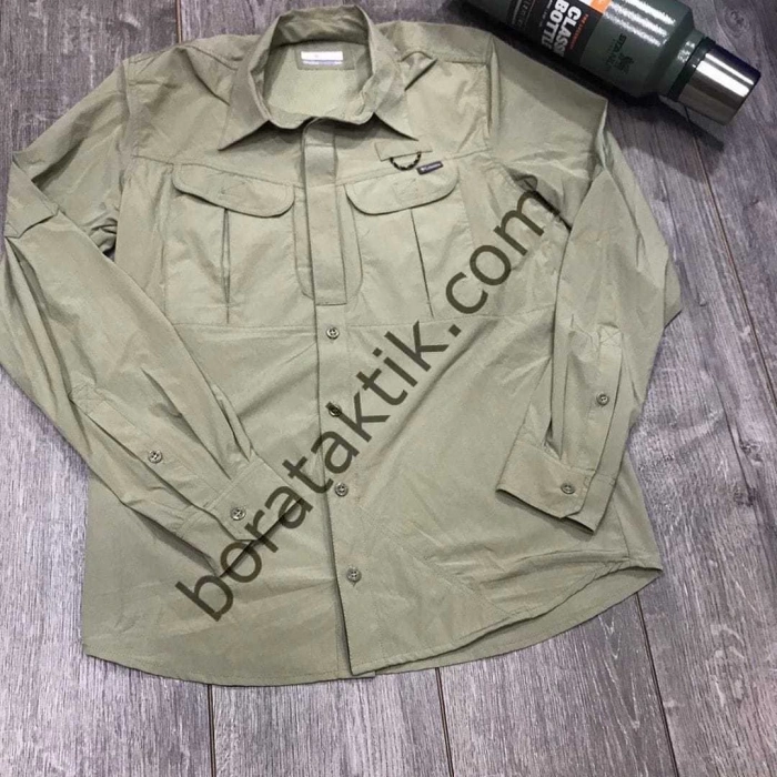 TAKTİK KORUMA GÖMLEĞİ Likralı  Olimpos Kumaş ,Outdoor Gömlek, Cascades Explorer Bej Renk