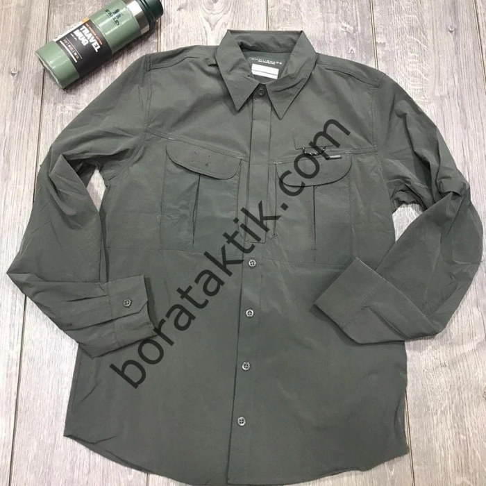 TAKTİK KORUMA GÖMLEĞİ Outdoor Gömlek Terletmez Likralı Cascades Explorer Haki