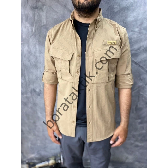 Likralı TAKTİK KORUMA GÖMLEĞİ Outdoor Taktik Gömlek PFG Hardal