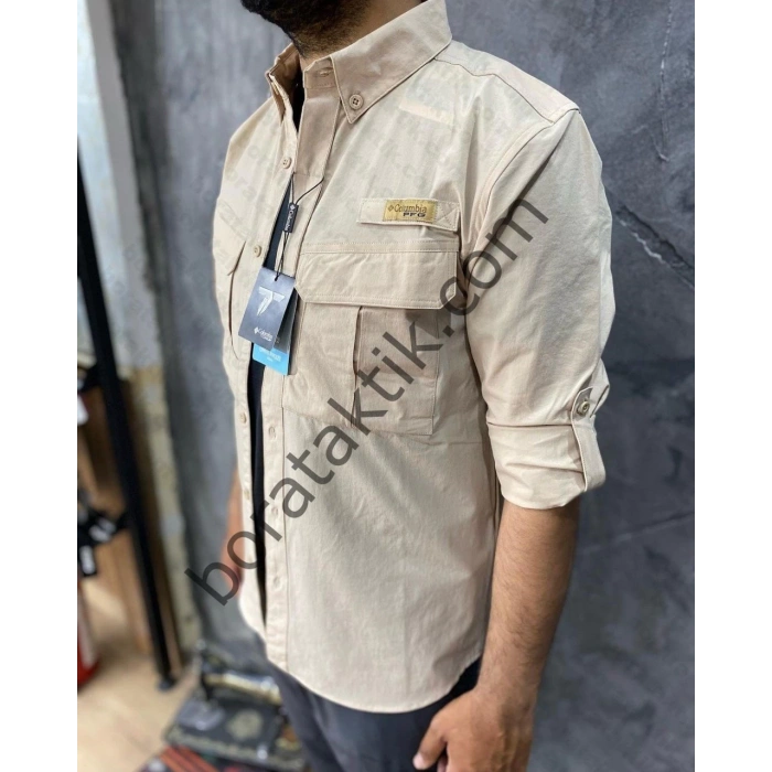 Likralı TAKTİK KORUMA GÖMLEĞİ Outdoor Taktik Gömlek PFG Krem