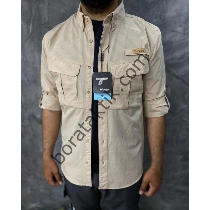 Likralı TAKTİK KORUMA GÖMLEĞİ Outdoor Taktik Gömlek PFG Krem