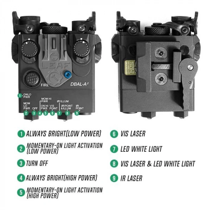 TAKTİK Lazerli Fener DBAL-A3 YEŞİL /IR LAZER