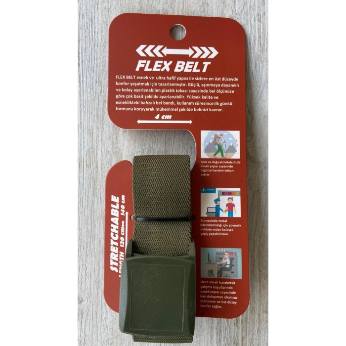 Outdoor Stretch Taktik Likralı Kemer, Kırılmaz Plastik Kıstırmalı Toka,Xraydan Geçen Flex kemer