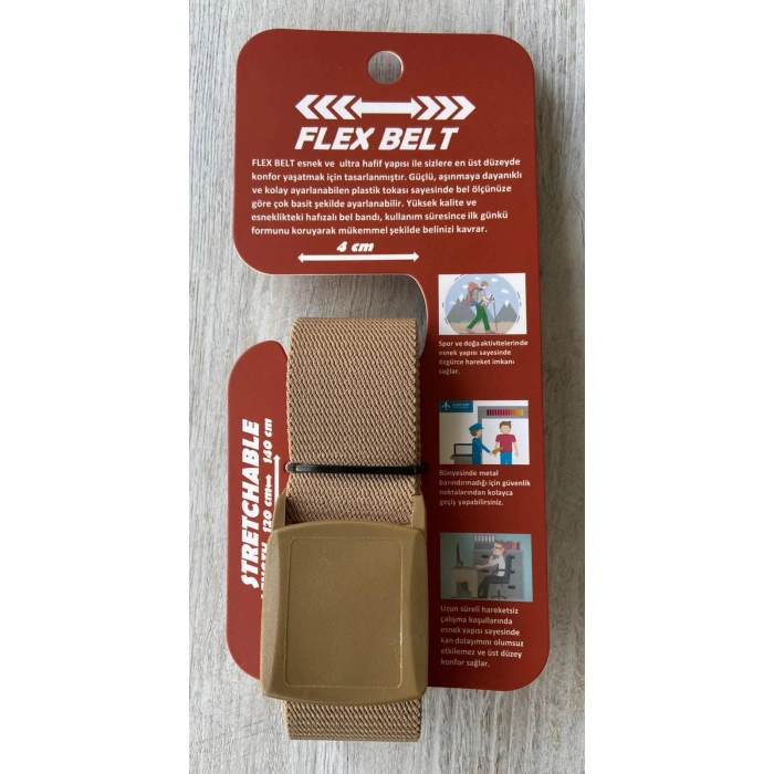 Outdoor Stretch Taktik Likralı Kemer, Kırılmaz Plastik Kıstırmalı Toka,Xraydan Geçen Flex kemer