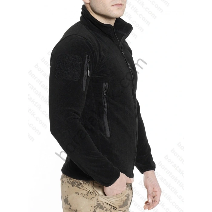 Taktik Polar Fermuarlı Siyah