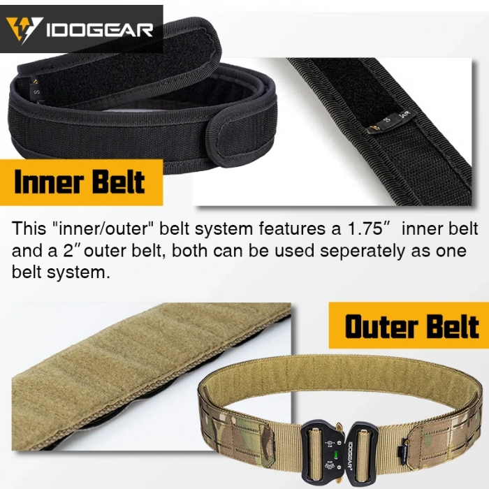 Tactical Detachable Velcro Belt Laser Cut Metal Buckle (For Attaching Magazine Holster)