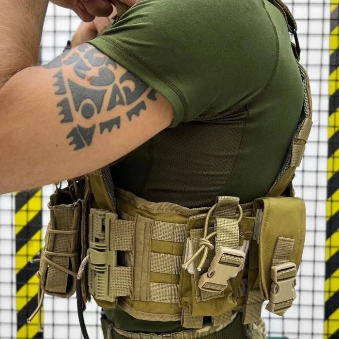 Tan Desert Borataktik QR Hücum Yeleği Kurtulmalı Quick Release HK33 Mpt76 MPT55 Ak47 (Plakalıklı)