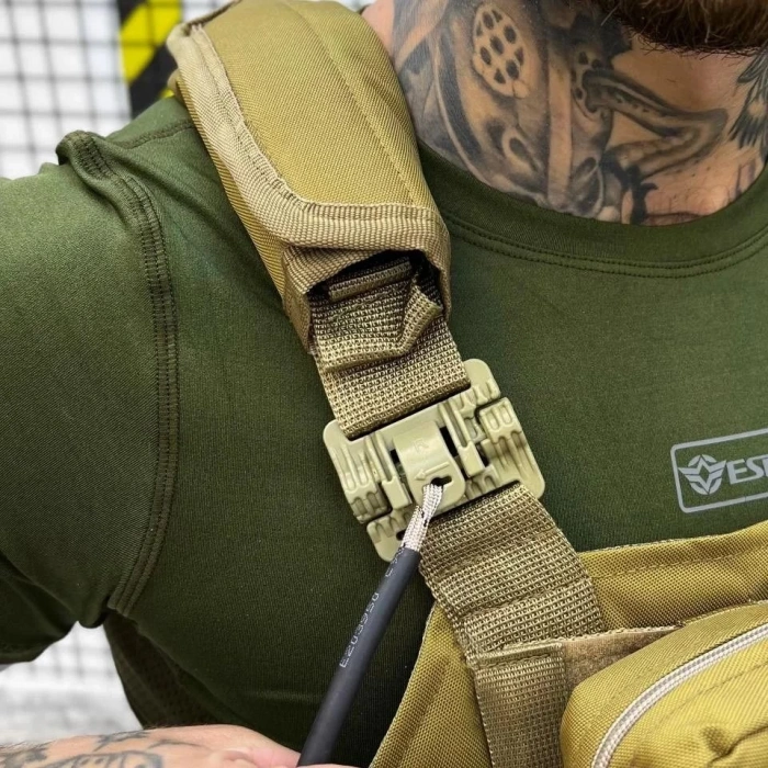 Tan Desert Borataktik QR Hücum Yeleği Kurtulmalı Quick Release HK33 Mpt76 MPT55 Ak47 (Plakalıklı)