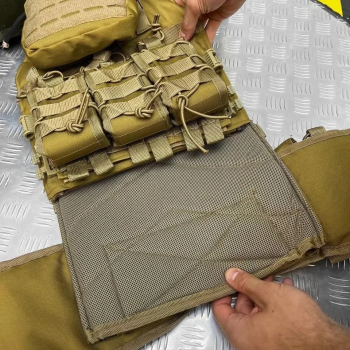 Tan Desert Borataktik QR Hücum Yeleği Kurtulmalı Quick Release HK33 Mpt76 MPT55 Ak47 (Plakalıklı)