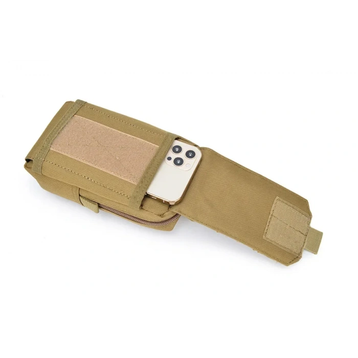 Telefon Çantası Göğüs CEBİ Kapaklı Cepli Fermuarlı ,Göğüs Çantası Fermuarlı, Molle Çanta Telefon Çantası,gidon çantası Çöl Renk