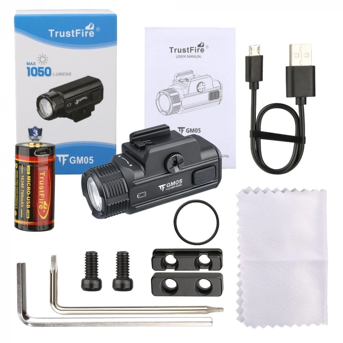TRUSTFIRE GM05 ORJİNAL TABANCA Tüfek Feneri 1050 lümen Directly mounted hunting flashlight