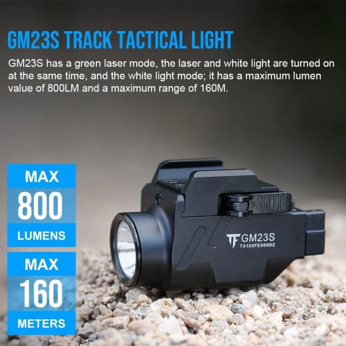 TrustFire GM23s Mini Lazerli Fener Orjinal 800 lümen Light and Green Laser Combo