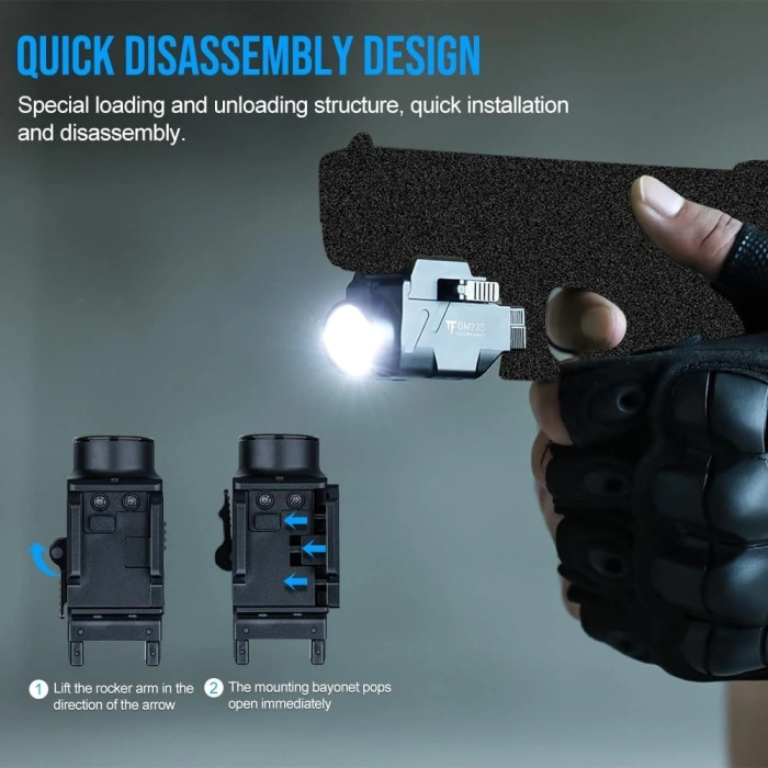 TrustFire GM23s Mini Lazerli Fener Orjinal 800 lümen Light and Green Laser Combo