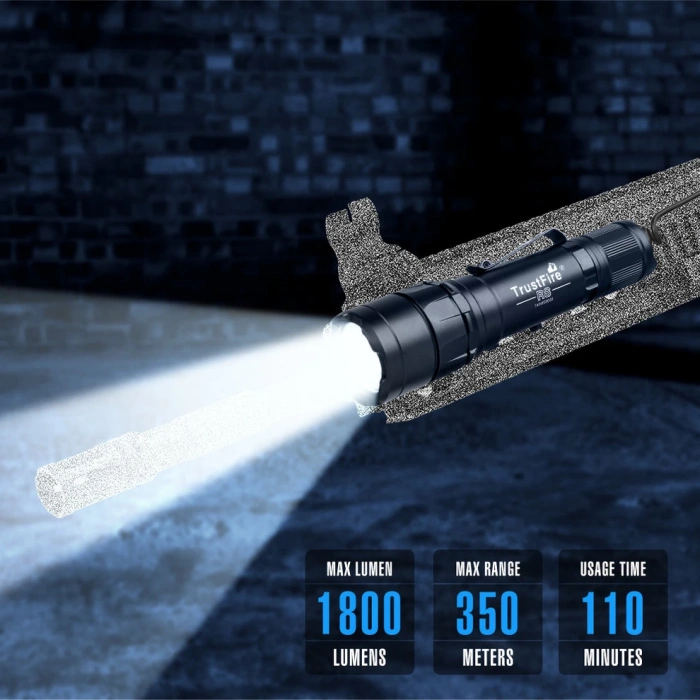 TrustFire Orjinal R8 1800Lumen KABLOLU Tüfek Feneri Rail Mount Flashlight Avcı Feneri