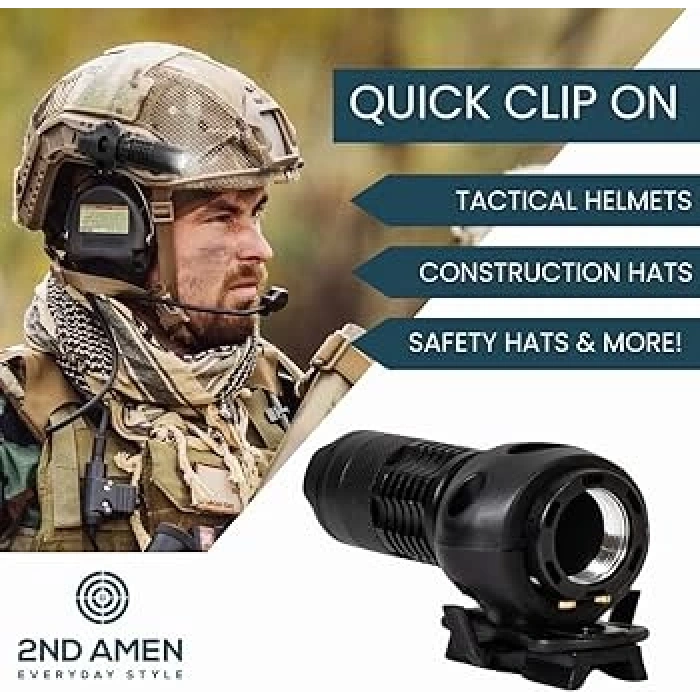 Kask için Yanraylara Fener Takma Aparatı 22mm