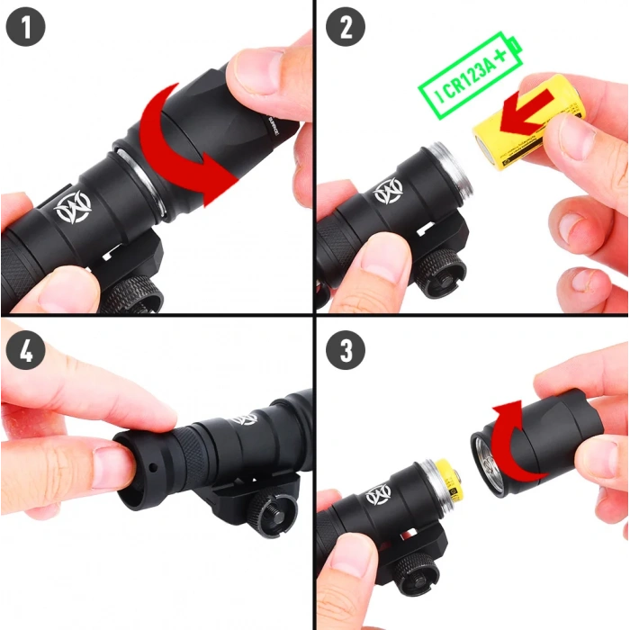 Tüfek Feneri 22mm Wadsn Metal M300W Strobe Scoutlight M600W el feneri avcılık silah feneri Airsoft kablolu metal fener 22 mm ray için