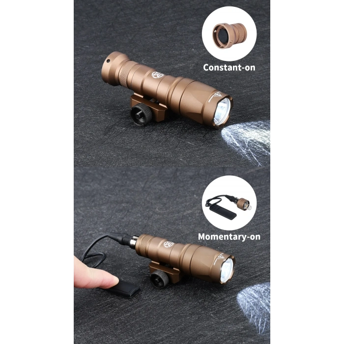 Tüfek Feneri 22mm Wadsn Metal M300W Strobe Scoutlight M600W el feneri avcılık silah feneri Airsoft kablolu metal fener 22 mm ray için