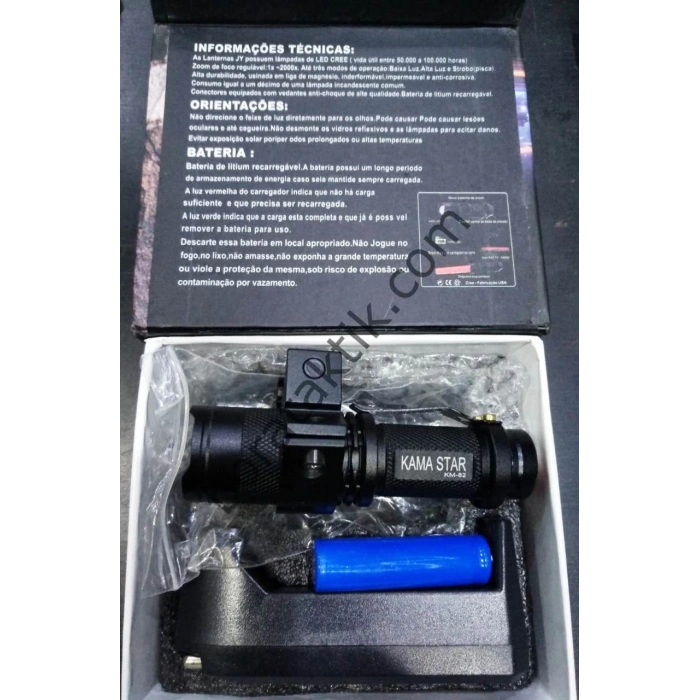 Tüfek Feneri Zoomlu Şarjlı 4 Parça