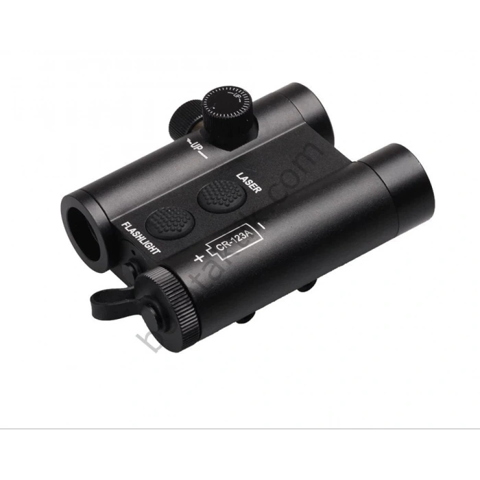 Tüfek Feneri  Kırmızı Lazerli Metal Kasa Lo Pro