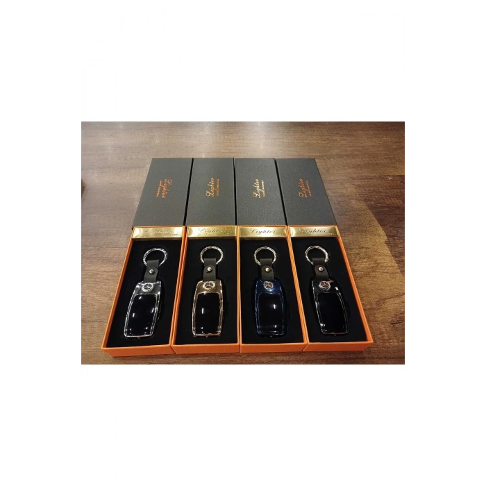 USB Şarjlı Mercedes Anahtarı Görünümlü Fenerli Premium Elektronik Çakmak Mercedes Anahtarlık
