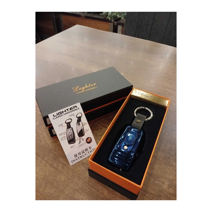 USB Şarjlı Mercedes Anahtarı Görünümlü Fenerli Premium Elektronik Çakmak Mercedes Anahtarlık
