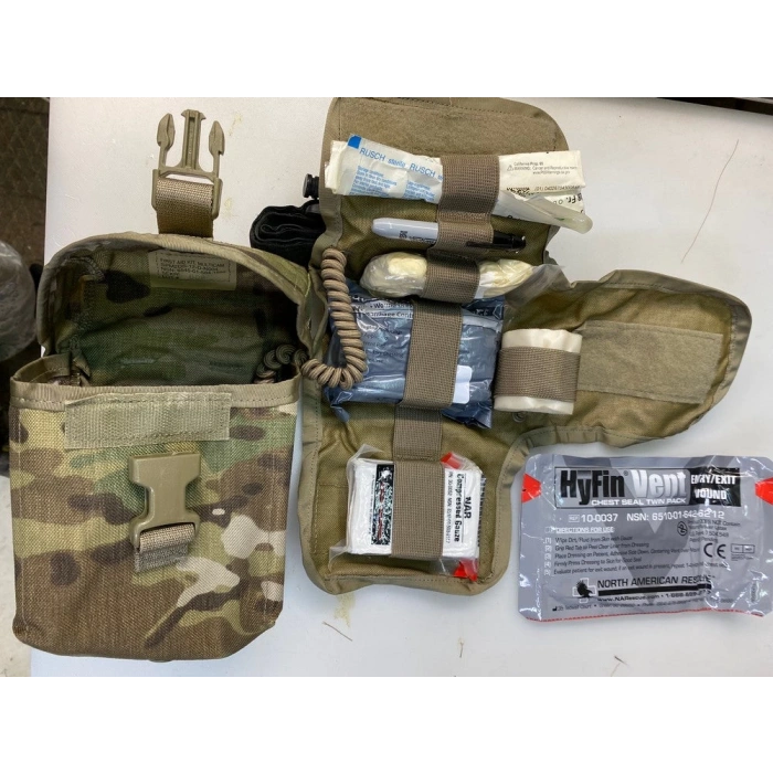 USGI MOLLE II Multicam OCP IFAK Improved First Aid Kit Complete w/Tournquet