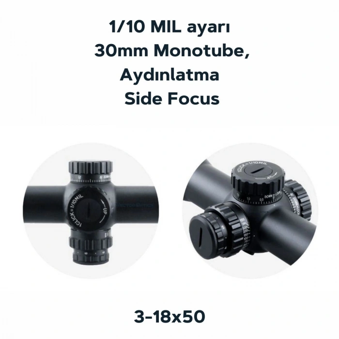 VECTOR Taurus 3-18x50 FFP TÜFEK DÜRBÜNÜ