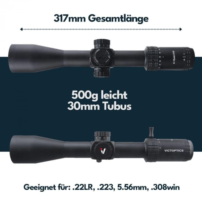 Victoptics S4 4-16X44 FFP PARALAKS TEKERLİ TÜFEK DÜRBÜNÜ OPFF-01