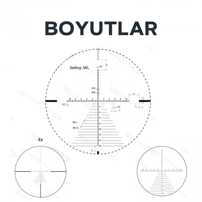 Victoptics S4 4-16X44 FFP PARALAKS TEKERLİ TÜFEK DÜRBÜNÜ OPFF-01