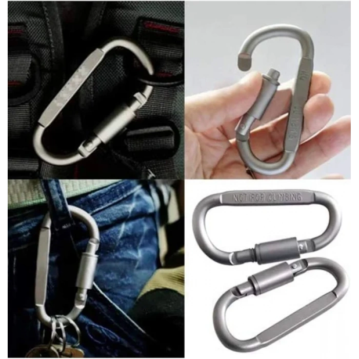 Vidalı Karabina Kanca ALUMİNYUM 8cm Büyük Boy